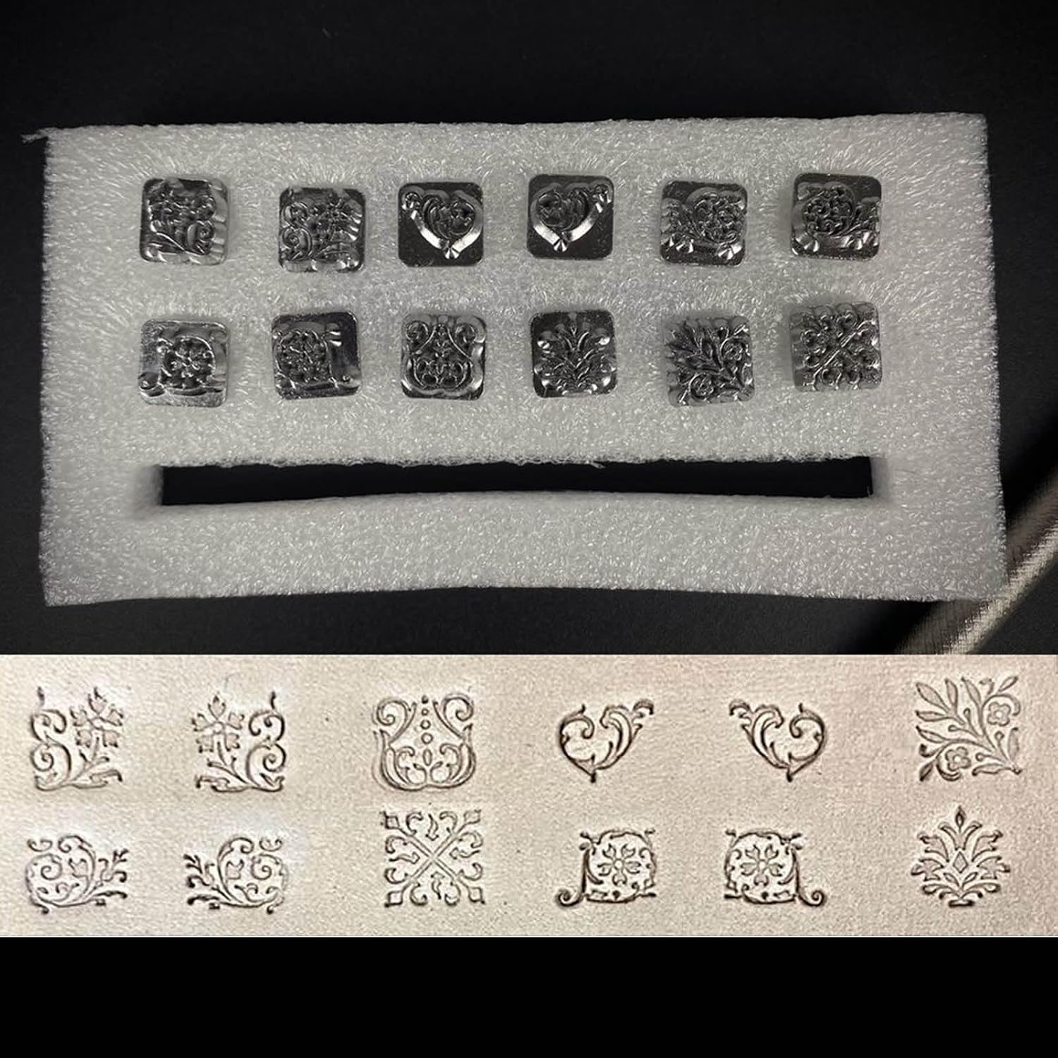 Metal Stamping Tool 12 Chinese Stamp Tools Set Leather Craft Stamping for Beginners and Professionals Punching Animal Plant Patterns Stamps for Craft Stamps