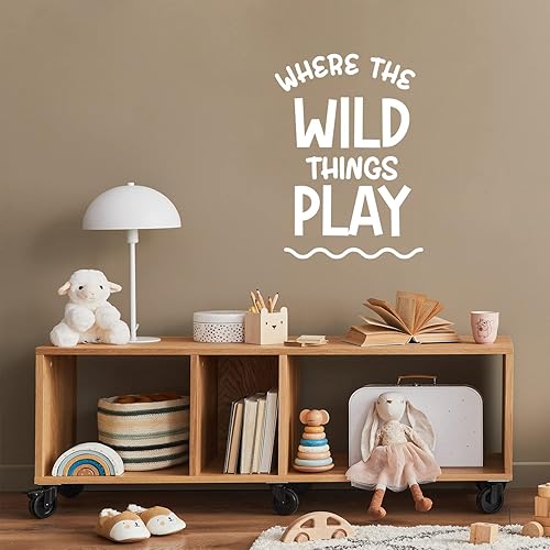 Miniatura 1 de Calcomanía de vinilo para pared, «Where The Wild Things Play», 14 x 10 pulgadas, calcomanía motivacional de moda divertida para el hogar, habitación