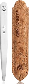 GERMANIKURE Diabetic Rounded Tweezers, German Safety Tip, Cork Case | Round-Tip Design for Sensitive Skin, Gentle Facial Hair, Splinter & Ingrown Hair Removal, Safe Daily Use, Made in Solingen
