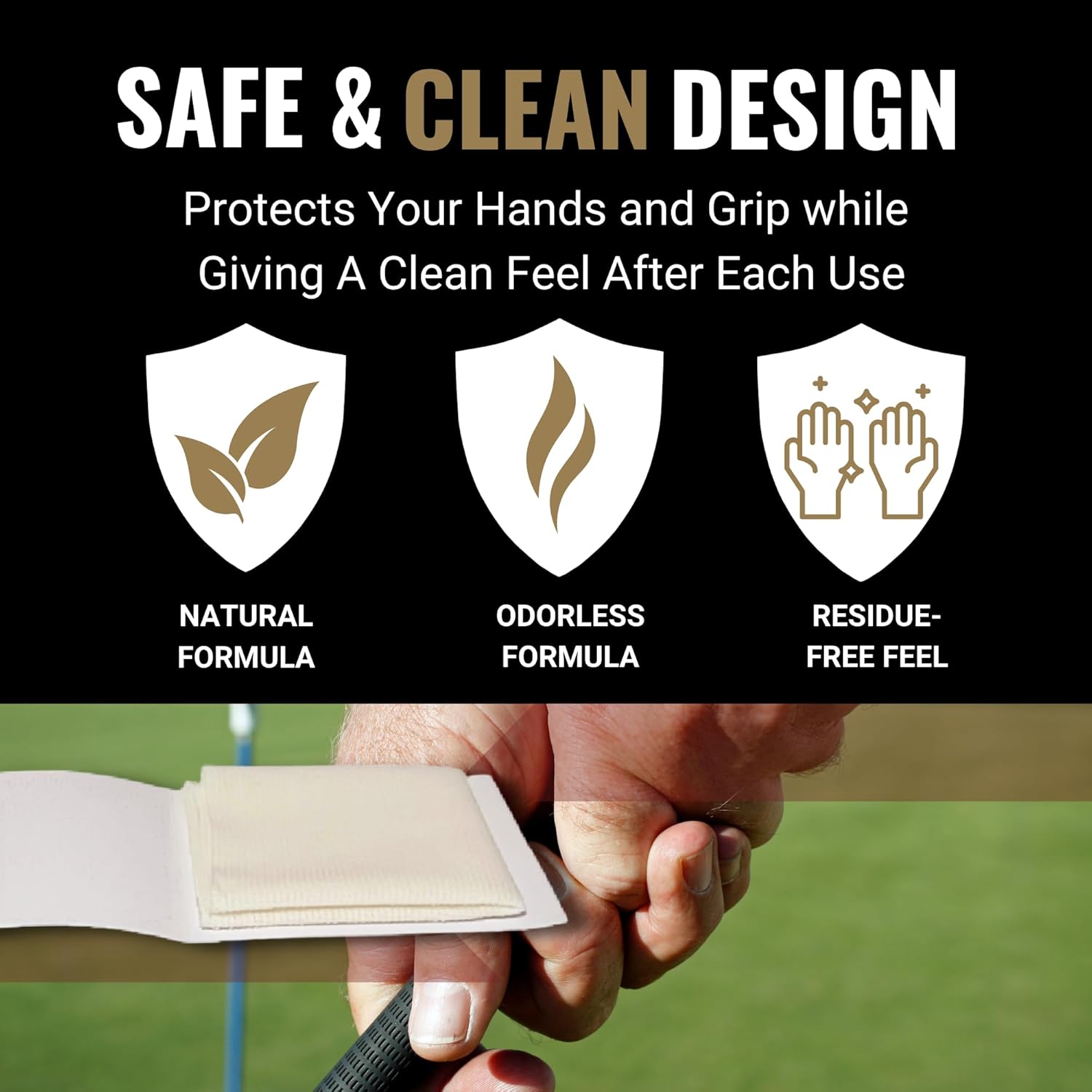 Gorilla Gold Grip Enhancer Tacky Towel - USA-Made Chalkless Competition-Approved Formula for Golf, Tennis, Softball and More - Versatile Multi-Sport Moisture Control for Sweaty Hands