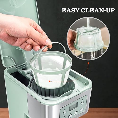 Miniatura 9 de Taylor Swoden Cafetera programable de 12 tazas, cafetera de goteo regular y fuerte para el hogar y la oficina, jarra de vidrio, pausa y servicio,