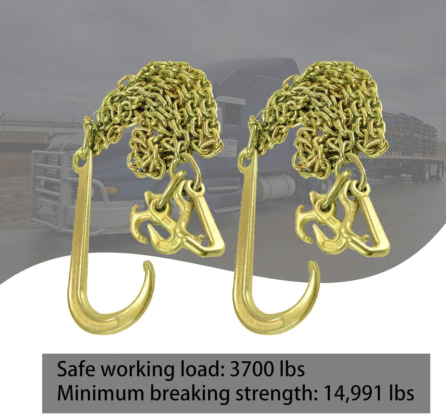 Amazing 🔥 BLACKHORSE-RACING Grade 70 5/16 Inch x 10 Feets Transport Tow Chain J Hook Long Shank w/R T J Grab Hook Yellow Zinc - 3,700 lbs. Safe Working Load Best Deal Product BLACKHORSE-RACING Grade 70 5/16 Inch x 10 Feets Transport Tow Chain J Hook Long Shank w/R T J Grab Hook Yellow Zinc - 3,700 lbs. Safe Working Load