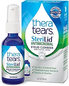 TheraTears SteriLid Antimicrobial Eyelid Cleanser and Face Wash, for irritated eyes, 2 Fl Oz
