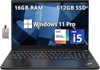 Lenovo ThinkPad E15 Gen 2 15.6” FHD Business Laptop, Intel Core i5-1135G7, 16GB RAM, 512GB PCIe SSD, Intel Iris Xe Graphics, Backlit Keyboard, Wi-Fi 6, HD Webcam, Win 11 Pro, Black, 32GB USB Card