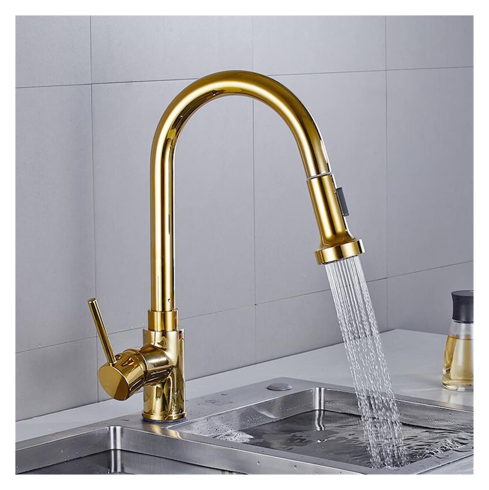Mitigeur de cuisine noir brossé à l'huile robinet de remplissage durable