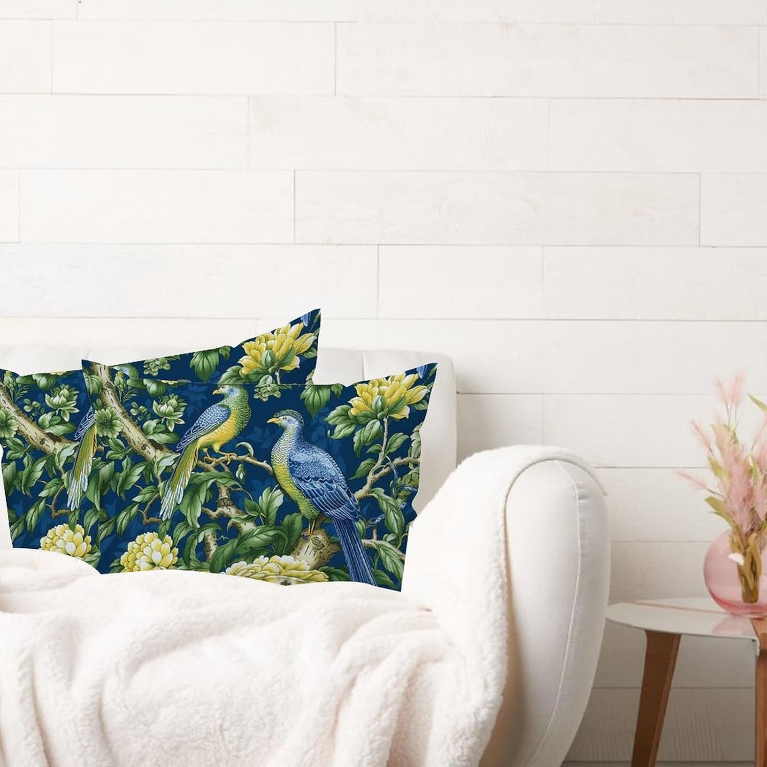 Set of 2 Lumbar Pillow Cover Pagoda Garden Imperial Green Throw Pillow Case Japanese 20x30in Decorative Pillow Home Cotton Linen Traditional Square Cushion Cover for Sofa Couch Patio Car