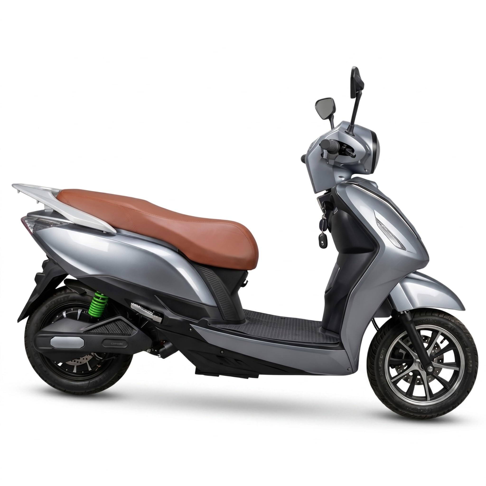 AMO Feisty E1 Electric Scoote, Low Speed, 60-70 Km Range, Lead Acid Battery, with Portable Charger (Grey)-image-24
