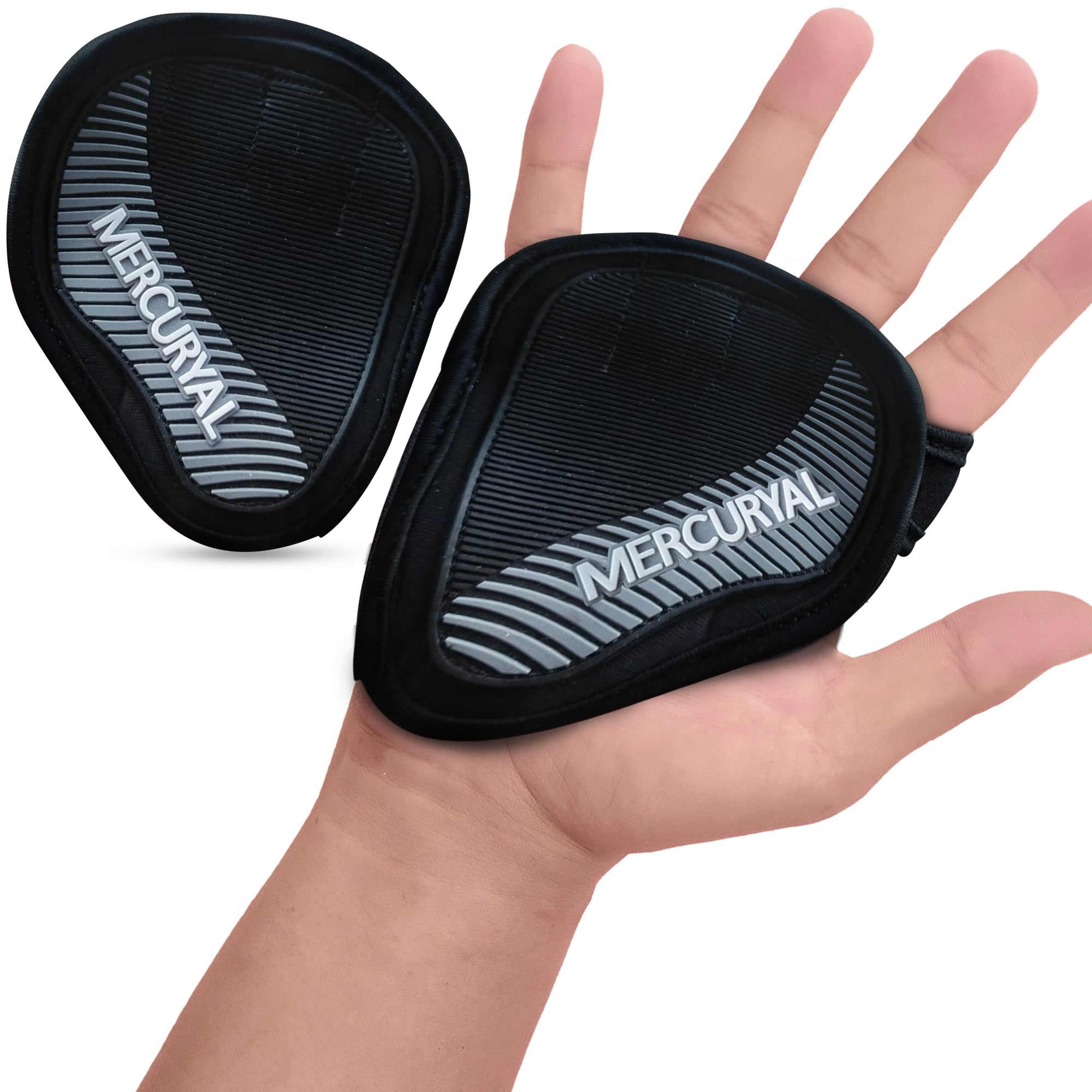 MERCURYAL Pack of 2 Fitness Grip Pads, Grip Pads for Pull-Ups, Pull-Up Gloves, Grip Pads, Strength Training, Neoprene Grip Pads, Alternative for Gloves (Grey, M)-image-46