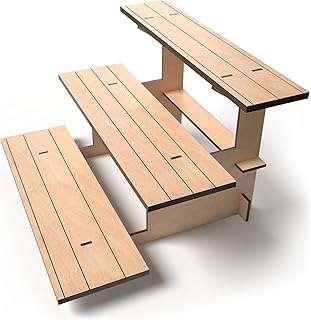Straight Natural Wooden Tiered Display Stand, Portable Products Display Shelf, Jewelry Display, Card Display Rack, Display Risers, Altar Shelf, Display Stand for Vendor Events, Retail, Craft Shows