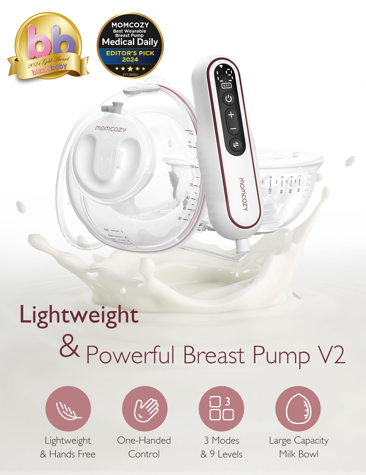 Amazon.co.jp: Momcosyウェアラブル電動搾乳器、授乳用ハンズフリー 