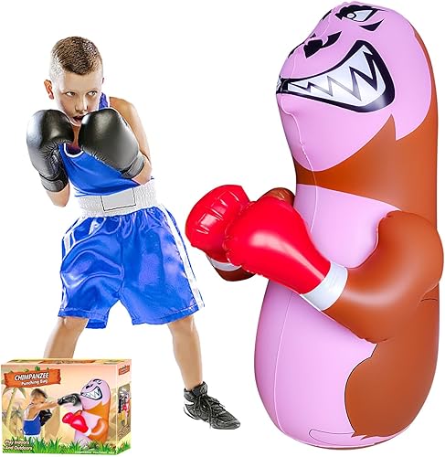 Miniatura 5 de 48 in Punching Bag for Kids, Free Standing Inflatable Dummy, Inflatable Punching Bag, De-Stress Boxing Bag for Kid