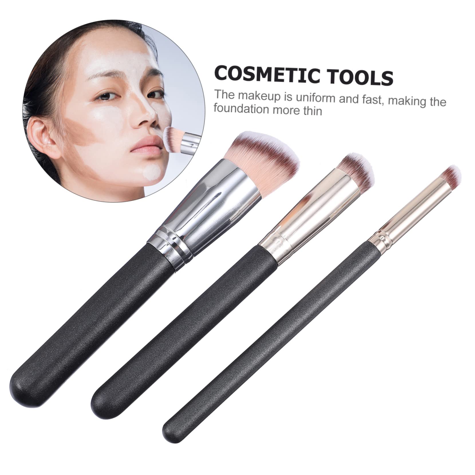 Healeved 9pezzi Pennelli Per Trucco Strumenti Cosmetici Per Fondotinta e Manico Ergonomico Per Applicazione Precisa e Confortevole