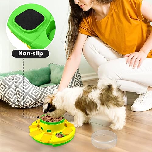 Miniatura 6 de BEEFABLE Juguete alimentador de rompecabezas para perros, juguete verde de alimentación lenta para perros para entrenamiento de coeficiente