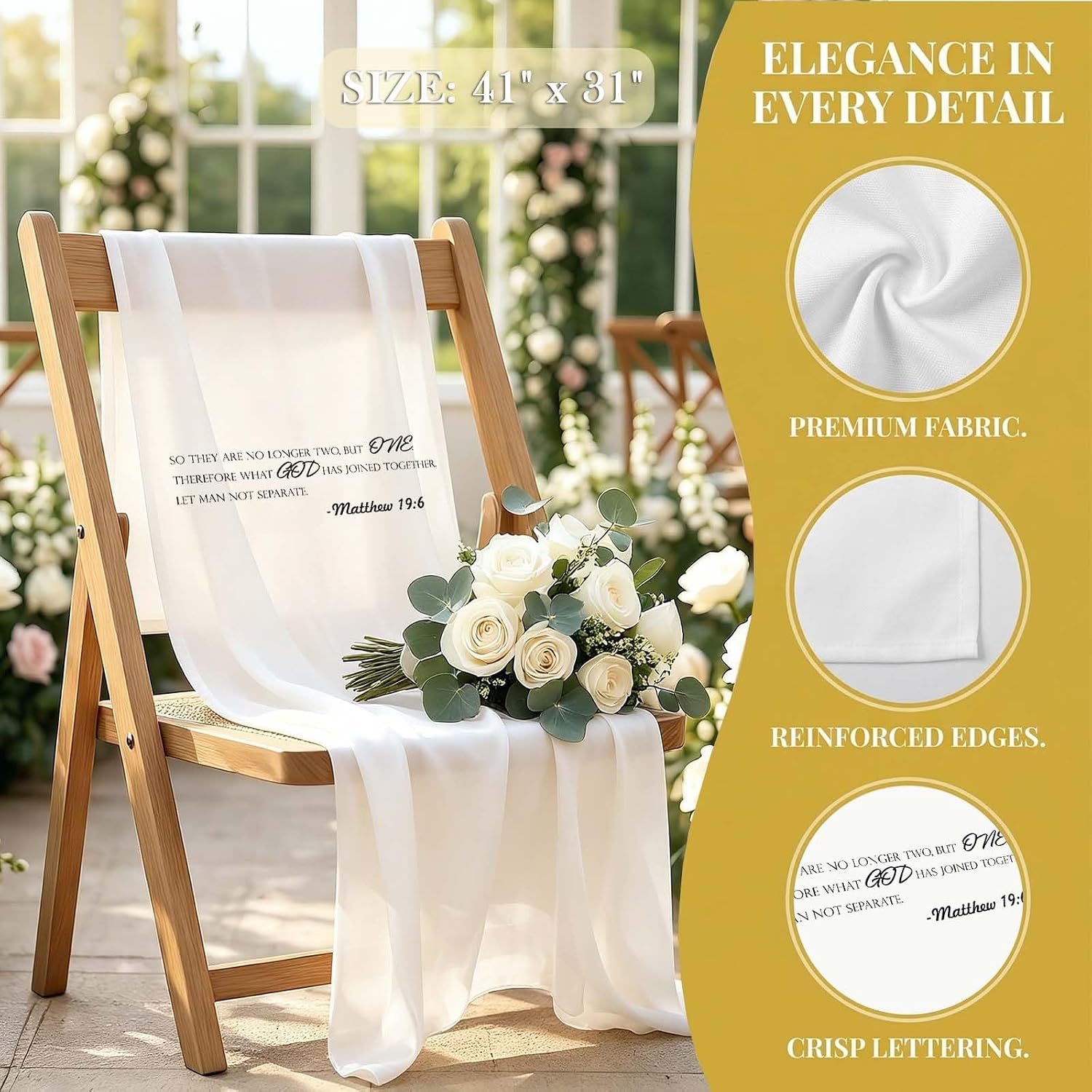Christian Wedding Chair Sign for Wall Hanging Decor Supplies image 2