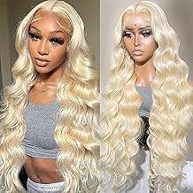 613 Lace Front Wig Human Hair 13x4 HD Transparent Blonde Lace Front Wigs Human Hair 24inch Blonde Body Wave Lace Front Wigs Human Hair Pre Plucked Glueless Blonde Wig Human Hair 180% Density