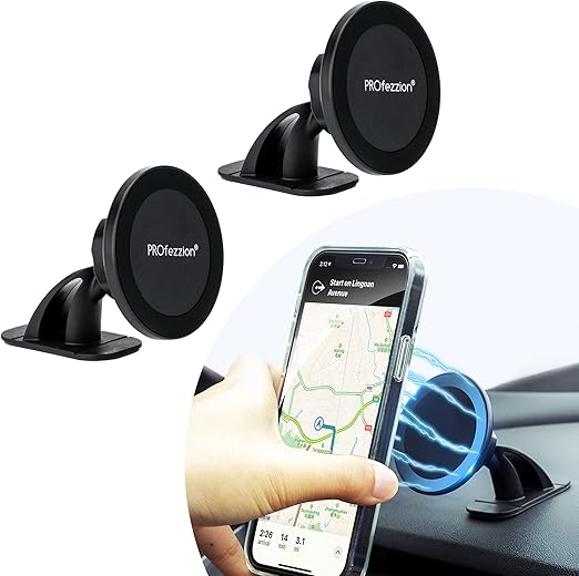 Amazon Profezzion 2枚入れ Magsafe 車載 スマホホルダー スマホスタンド 超强磁力 粘着式 車用 スマホホルダー マグネット 片手操作 Iphone 14 14 Pro Max 14 Pro 14 Plus 13 13 Pro