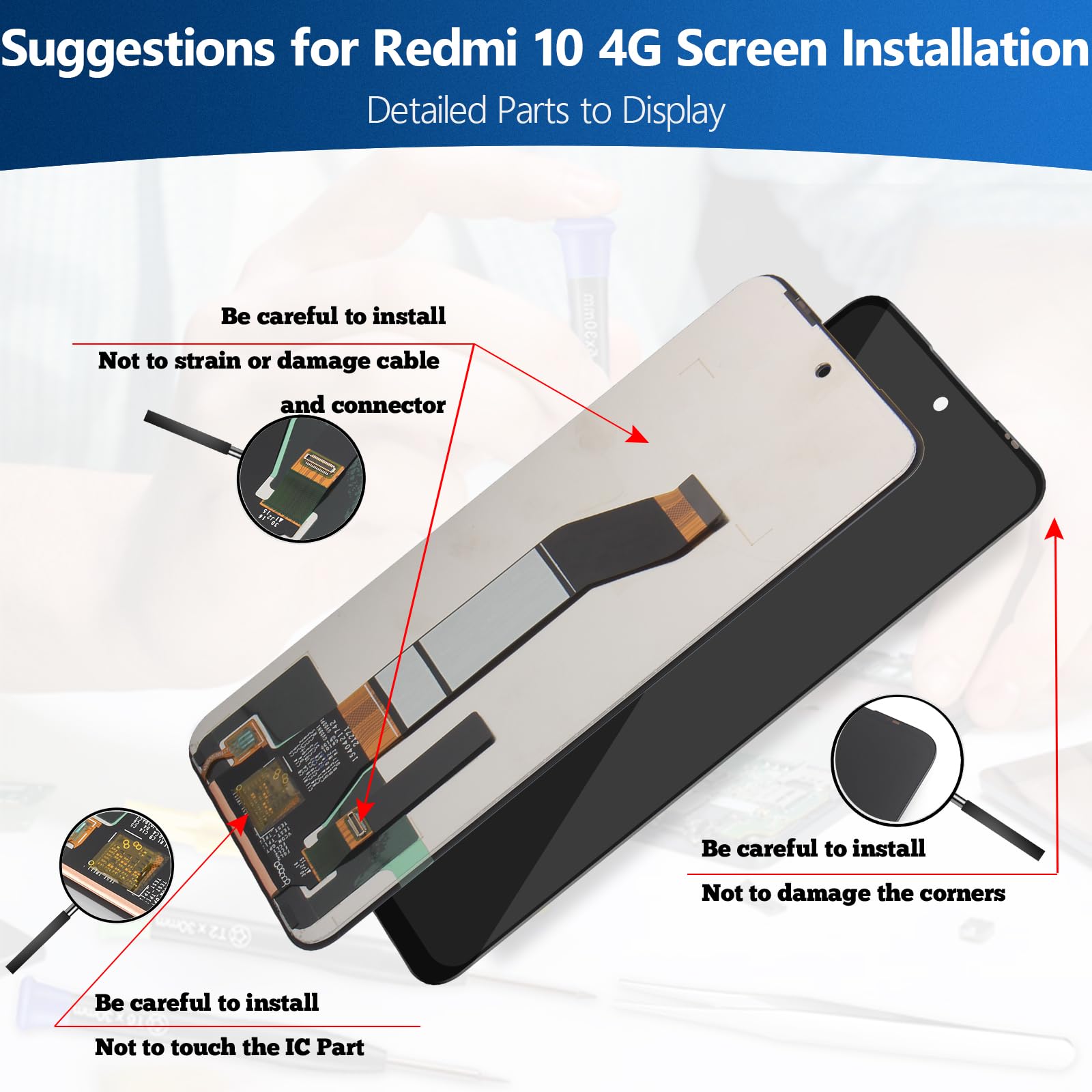 Display LCD Per Xiaomi Redmi 10 | Schermo Touch 6.5 Pollici | Con Kit Strumenti Di Riparazione - Foto 11