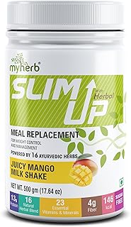 MYHERB Slim Up Meal Replacement Shake With 16 Natural Herbal Blend (Ayurvedic Formula) For Weight Control&Management-13.5g Price In India