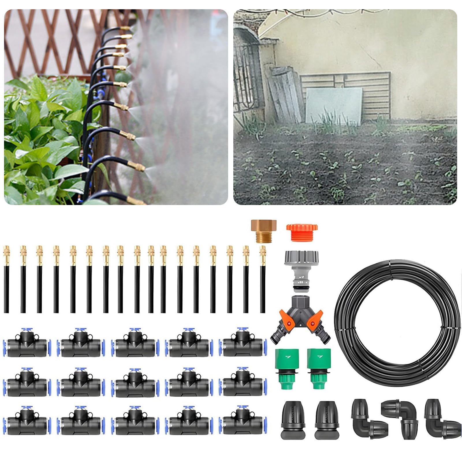 Kit Irrigazione A Goccia Automatica, Risparmio Idrico, Copertura Completa, Sistemas Irrigazione Automatica Giardino Curvo A 360°, Timer Intelligente 1 Sec - 300 Min, Giardino, Prato 20m