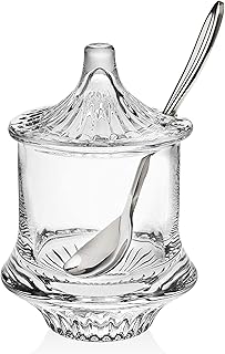 Godinger Crystla Jam Jar with Stainless Steel Spoon