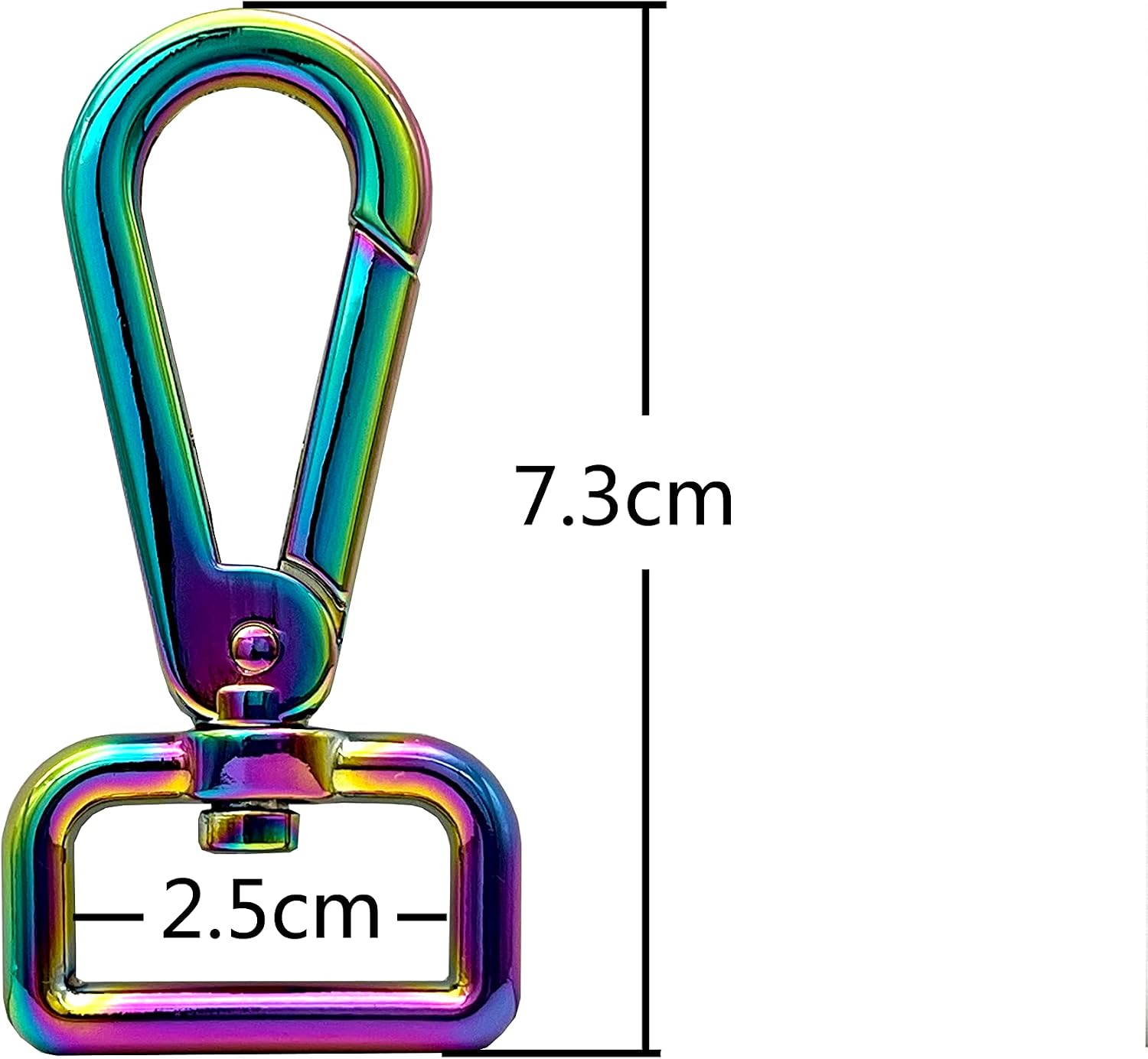 dog leash purse snap swivel hooks, slider and rectangle ring for bag purse dog collar making repair 1" / 25mm Rainbow colorful T258