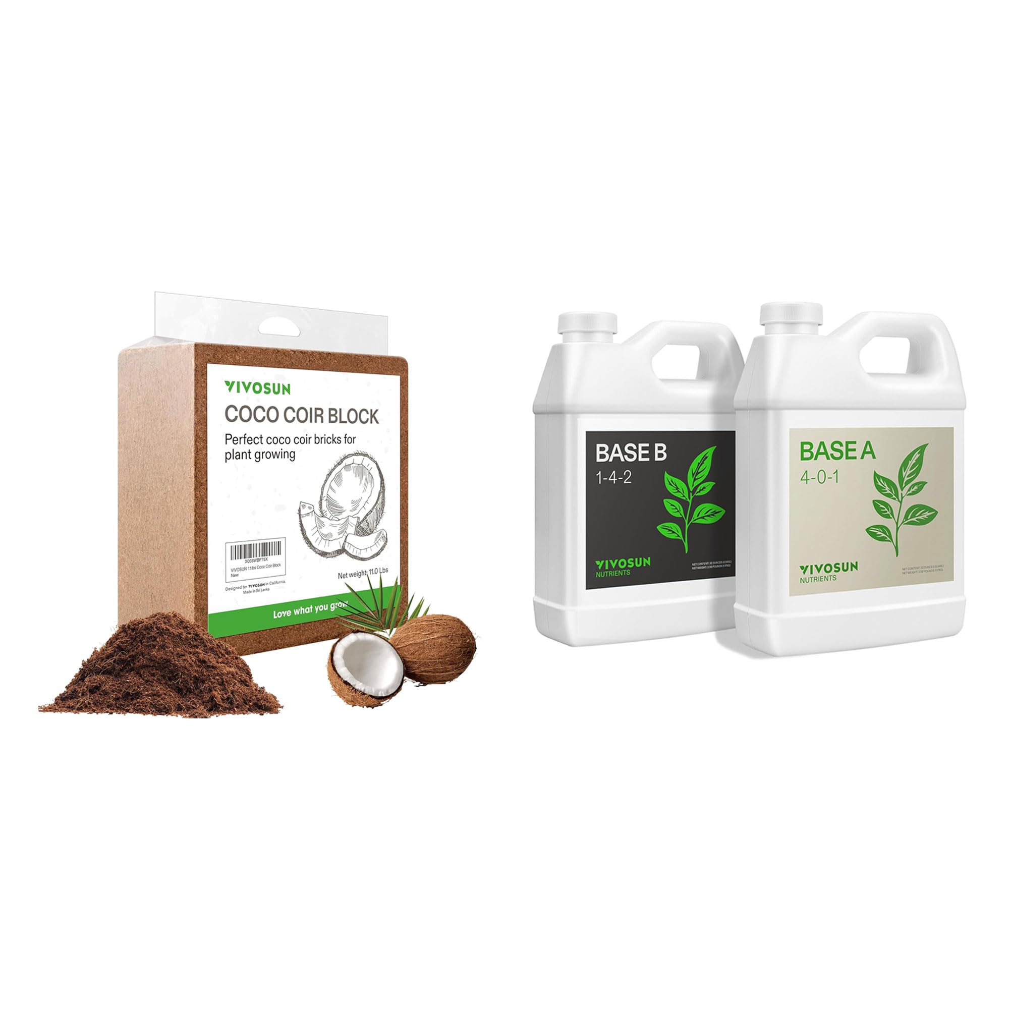 Amazon.com : VIVOSUN Coco Coir Brick and Plant Food Nutrients Base