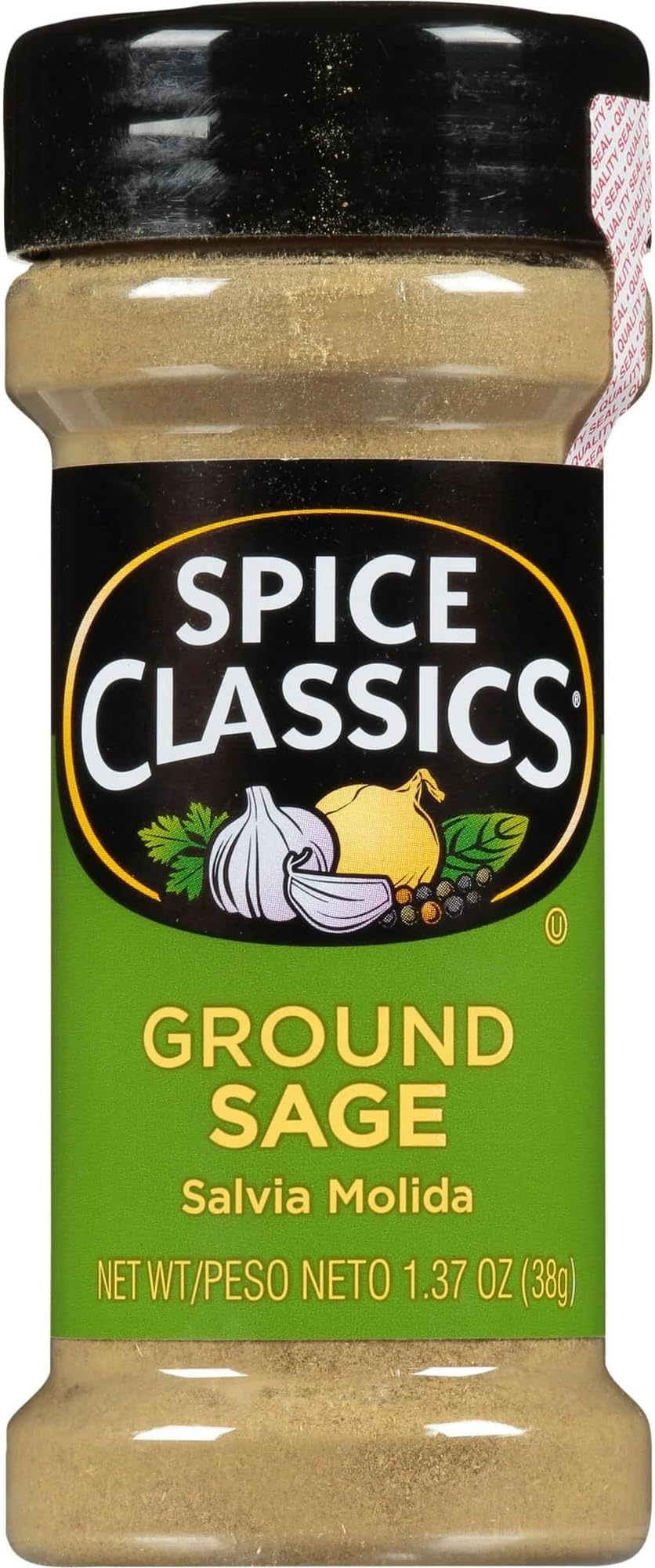 Spice Classics Ground Sage, Plastic Shaker, 1.37 Ounce
