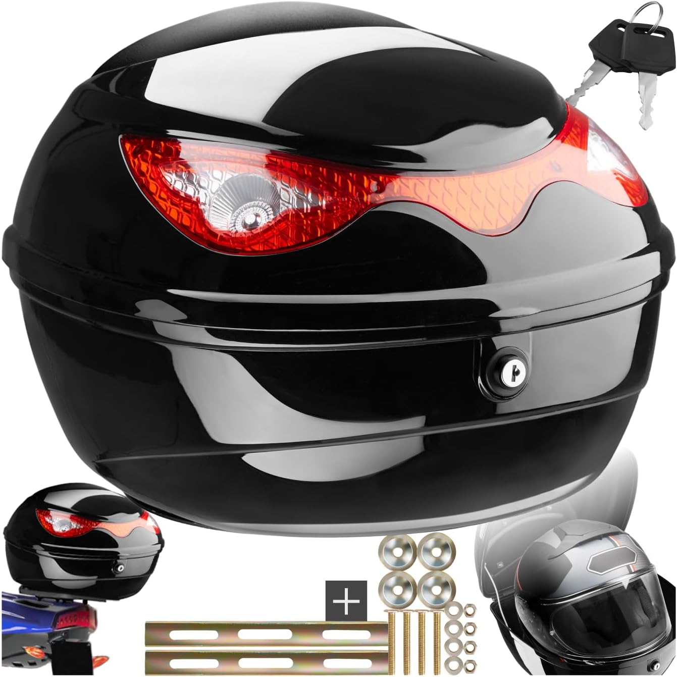 TecTake Motorcycle Back top Box case Universal Scooter Motorbike | -Different Sizes- (Type 1 | no. 401630)