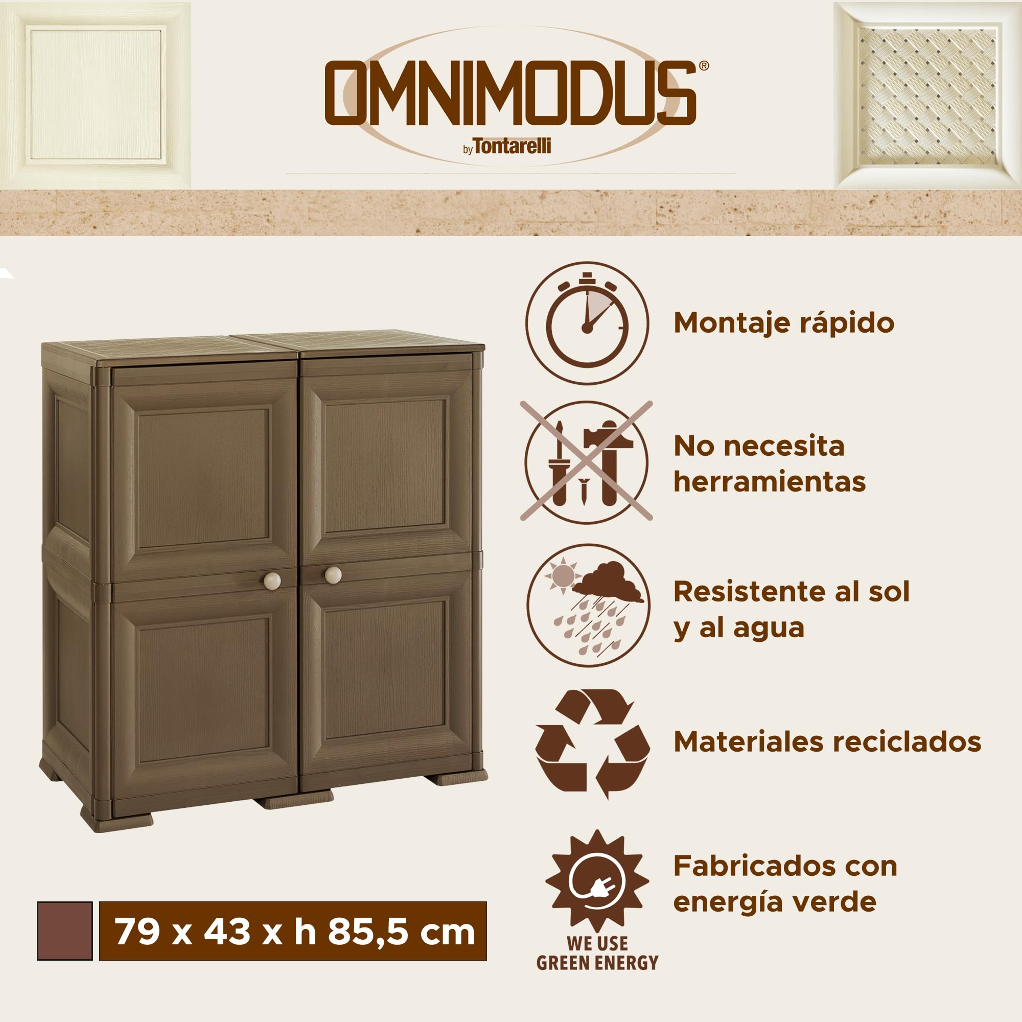 Tontarelli S.p.A. OMNIMODUS 2 Ante Mobile Contenitore 79x47x85.5 cm wengé