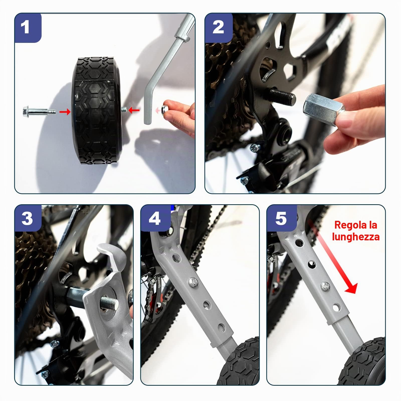 Moshay Rotelle per bicicletta adatte a bici da 40,6, 45,7, 50,8, 55,8, 61 cm per bambini, passa sopra l'immagine per ingrandirla (nero)