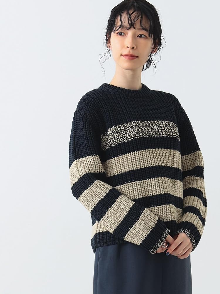 Demi-Luxe BEAMS 畔編み ボーダーニット 定価2.7万円 Amazon | [デミルクスビームス] L/Sニット 畔編み ボーダーニット