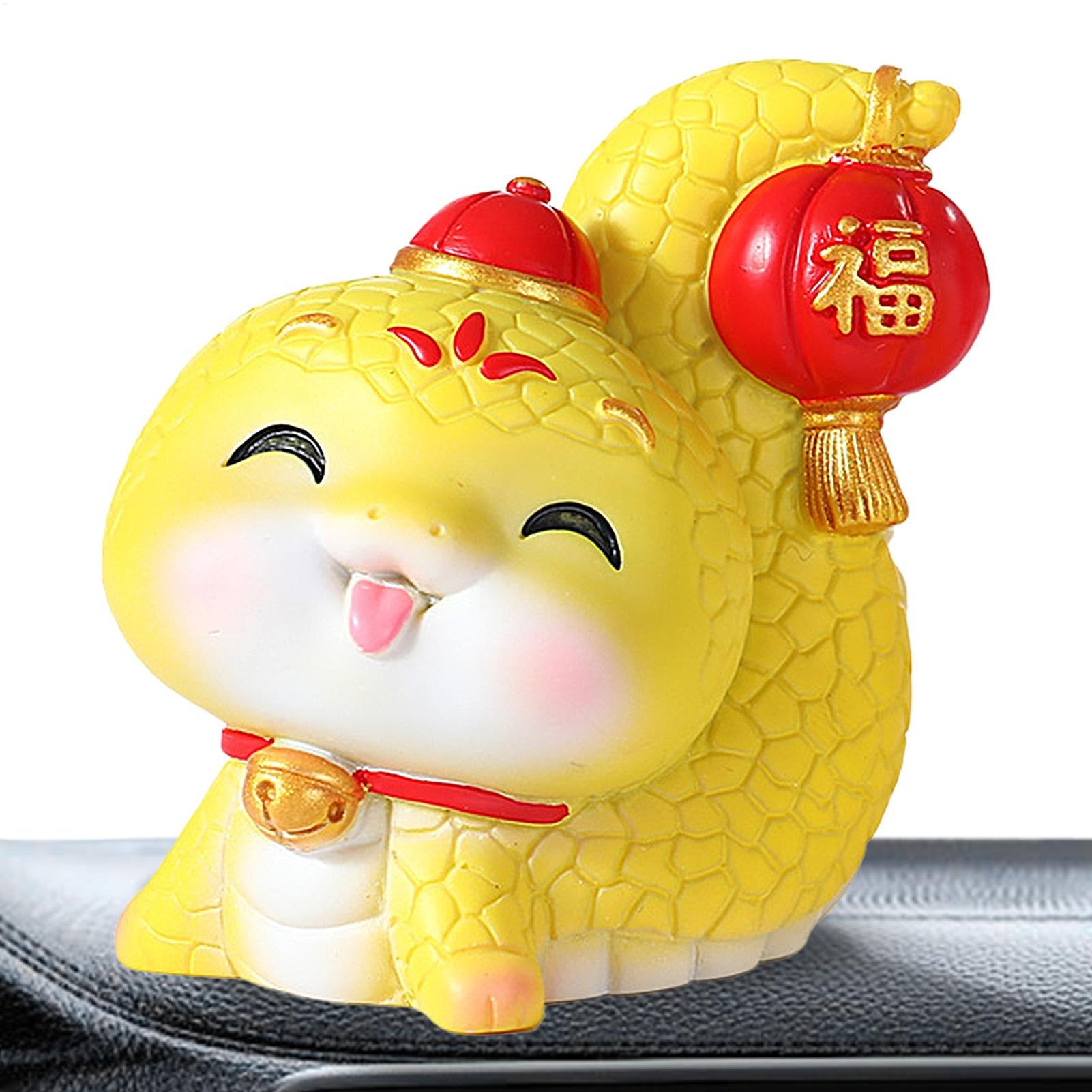 Snake Ornaments for Car,Chinese New Year Realistic Year of The Snake 2025 Figurine | Mascot Chinese Snake Decor Dashboard Decorations Car Ornaments for Rear View