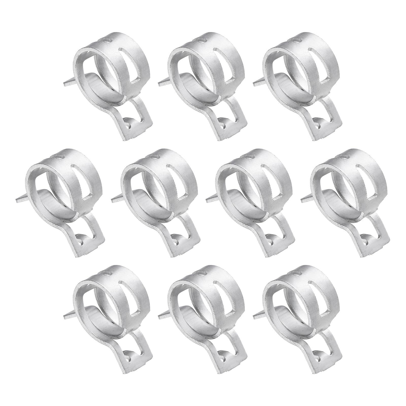sourcing map 10pcs Spring Band Type Hose Clamps 17mm Fuel Line Hose Spring Clip Silicone Vacuum Hose Pipe Clamp Low Pressure Tube Clip Fastener