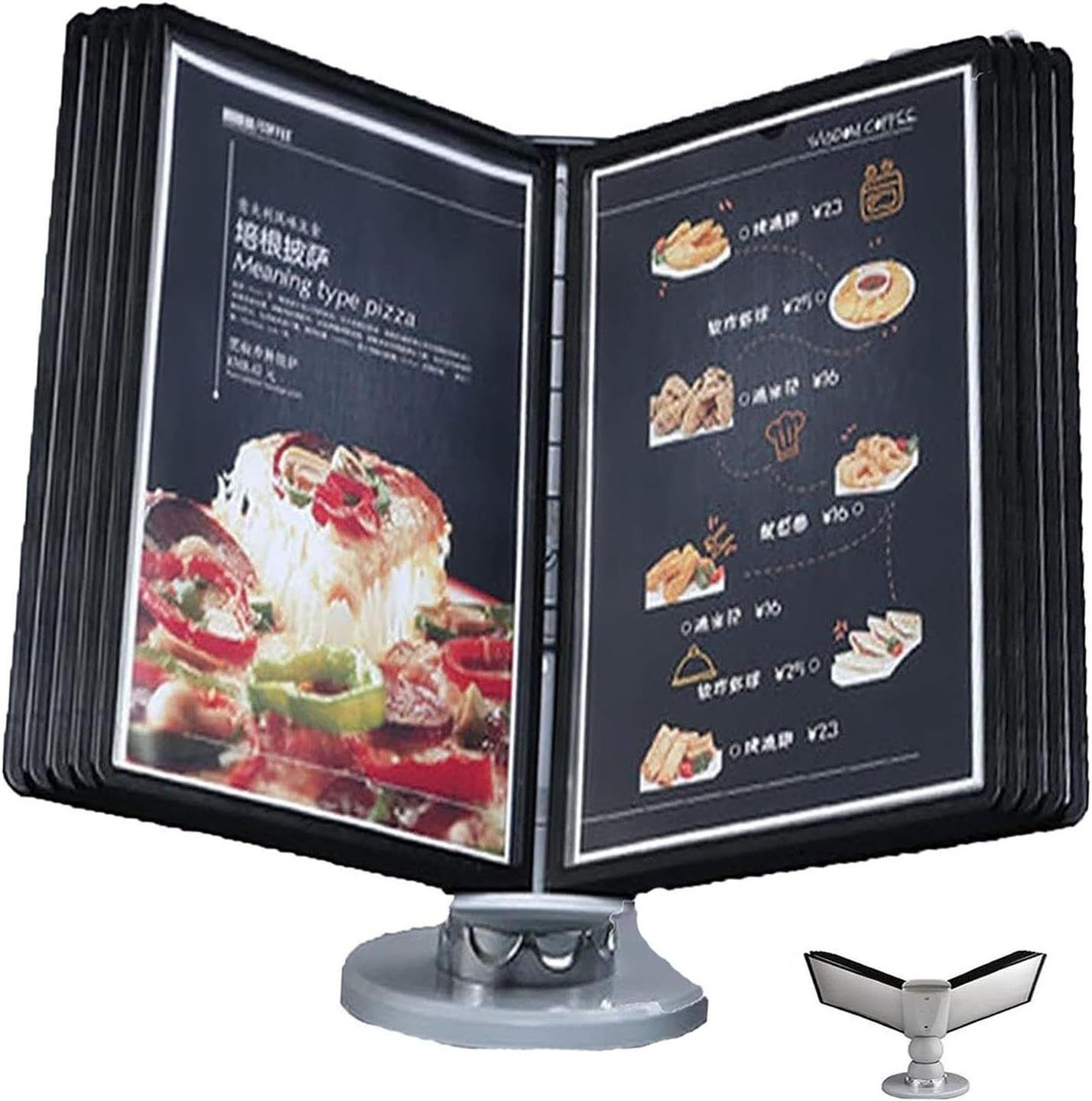 Desktop Flip Display Folder - Desktop Reference System, 10 Page Double-Sided Panels, Wall Mount Reference Organizer, for Display and Storage A4 Documents, Adjustable Desk,