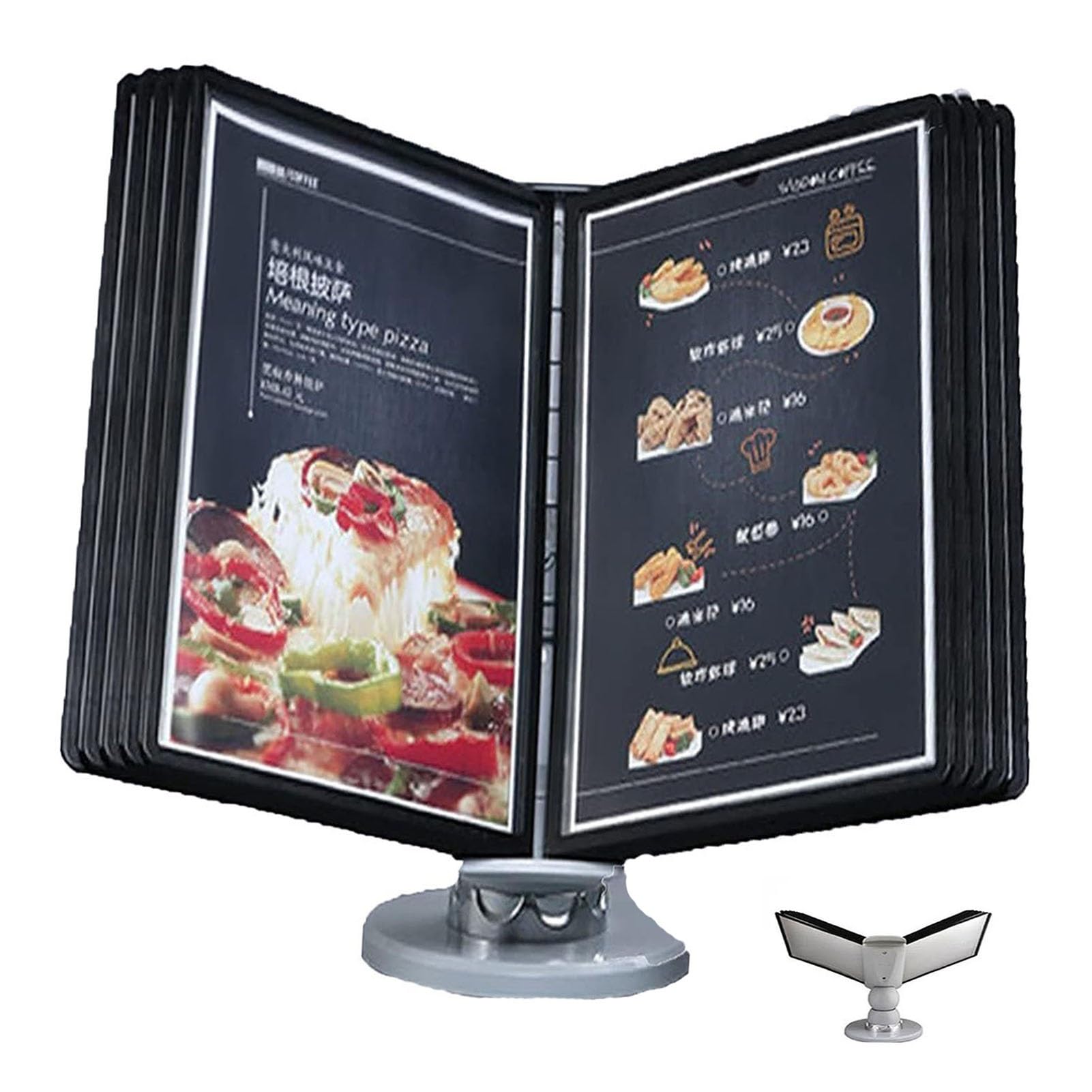 MYUYEE Desktop Flip Display Folder - Desktop Reference System, 10 Page Double-Sided Panels, Wall Mount Reference Organizer, For Display And Storage A4 Documents, Adjustable Desk