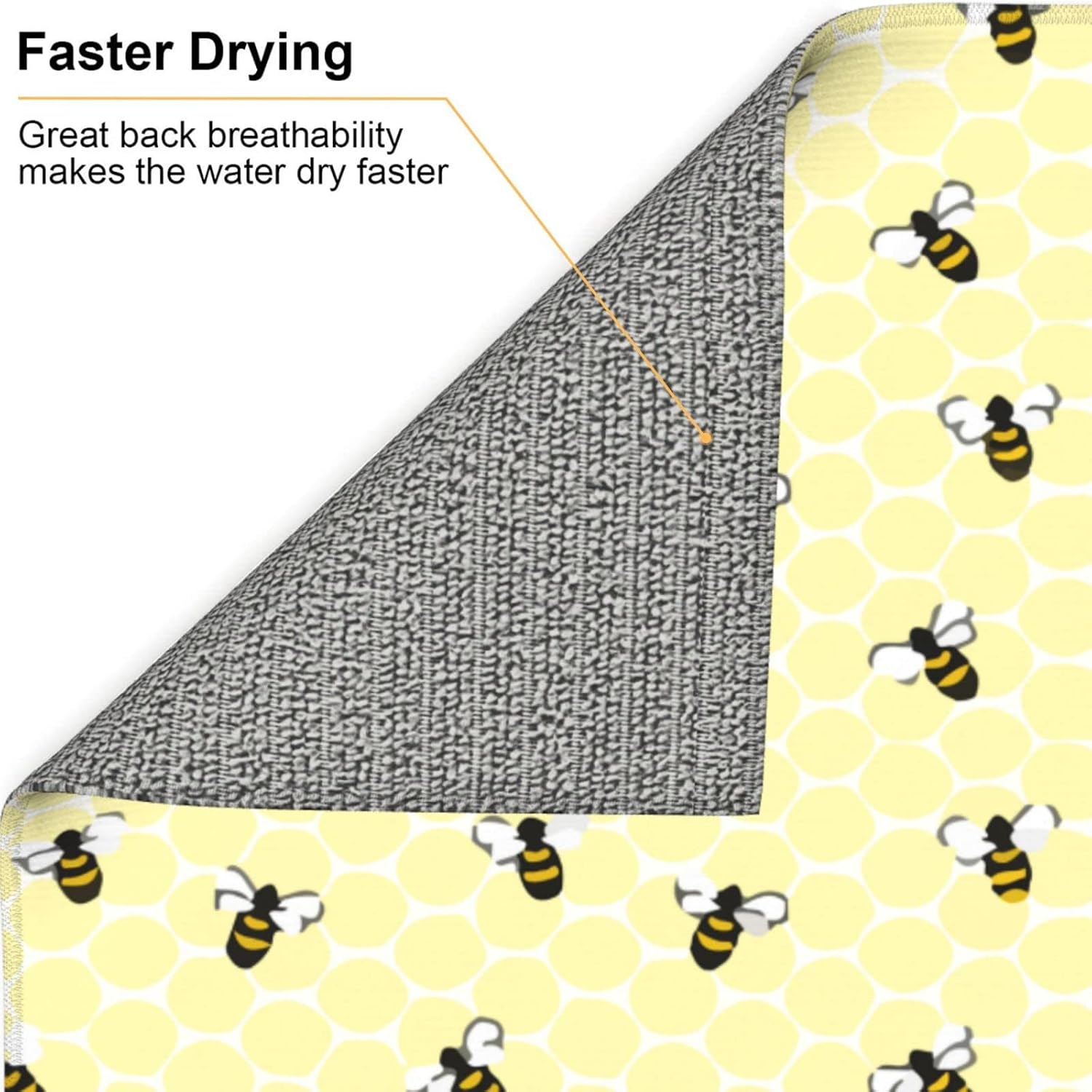 Dish Drying Mat Bee-Honeycomb-Cute For Kitchen 18x24 Inch Microfiber Dish Drainer Rack Mats For Coffee Bar: Home & Kitchen