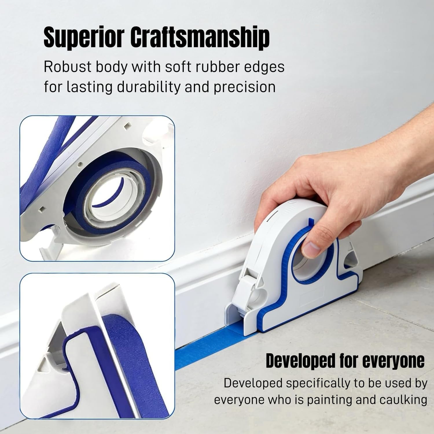 2026 Painters Tape Applicator, Masking Tape Dispenser with Scraper, Masking Paint Tape Applicator Set for Painting Trim, Wall and Floor Painting Includes one roll of Tape