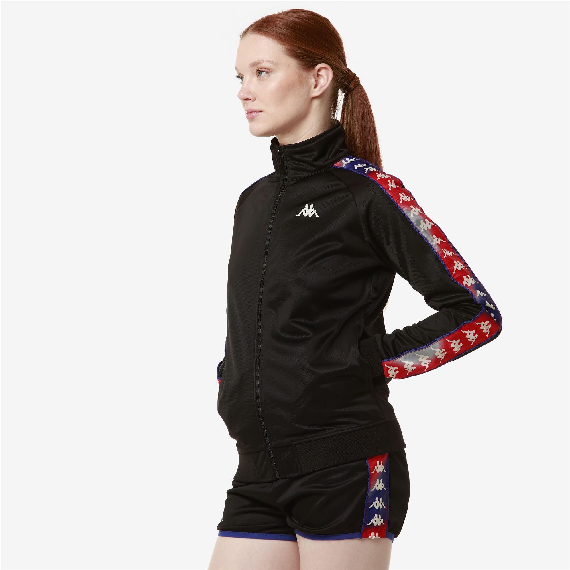 Kappa - Felpa con Zip, Donna, Poliestere, Sport Street, Modello: 222 Banda WANNISTONGT