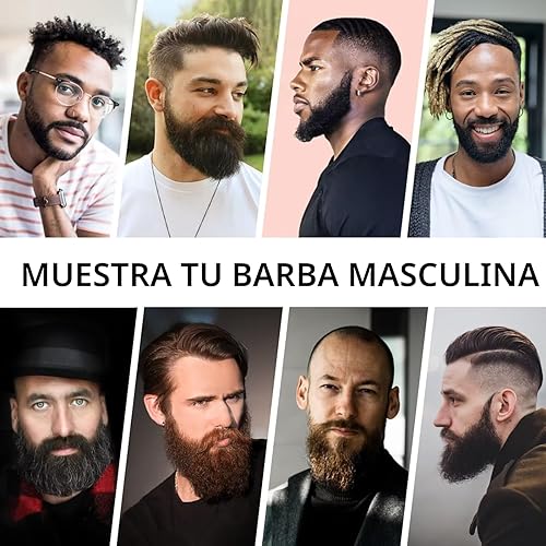 Miniatura 8 de Kit de crecimiento de barba, aceite de crecimiento de barba mejorado (2 onzas) con 3 biotinas espesantes y aceite de ricino para barba