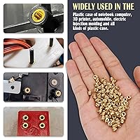 Vista 5 de FERCAISH 100 tuercas moleteadas, insertos roscados de latón para piezas impresas en 3D, tuercas de latón, tornillos de rosca de sarga