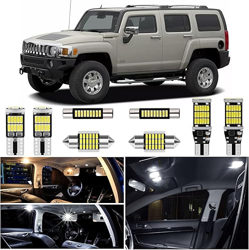 WIYBYDM Kit de luces LED para interiores para Hyundai KonaKona N 2017 2018 2019 2020 2021 2022 superbrillantes 6000K mapa cúpula de matrícula luces