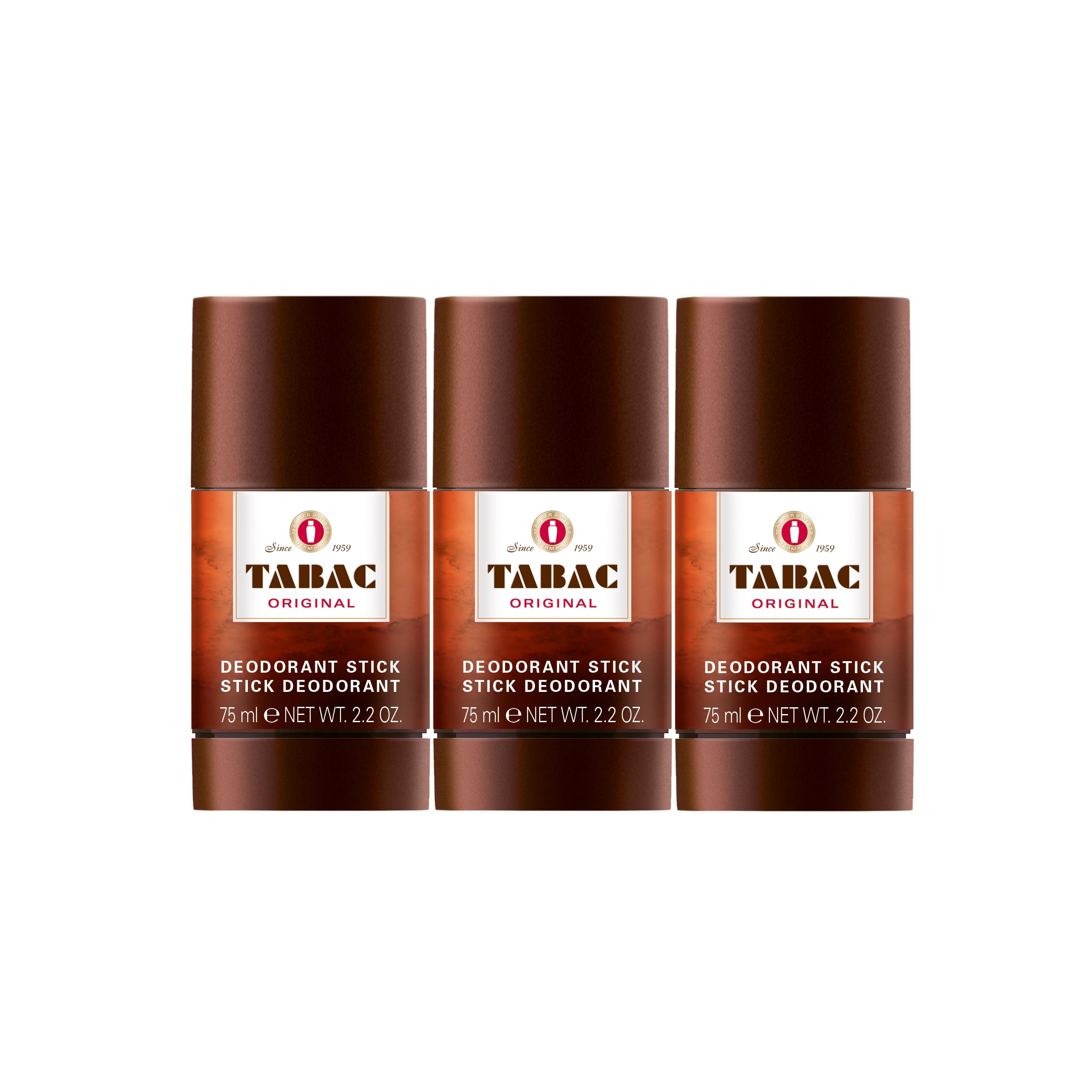 Tabac® Original | Vorteilspack Deodorant Stick - Original Seit 1959 - sanft zur Haut - mit dem Duft des Originals - 24 Stunden Deo-Schutz | 3x 75ml