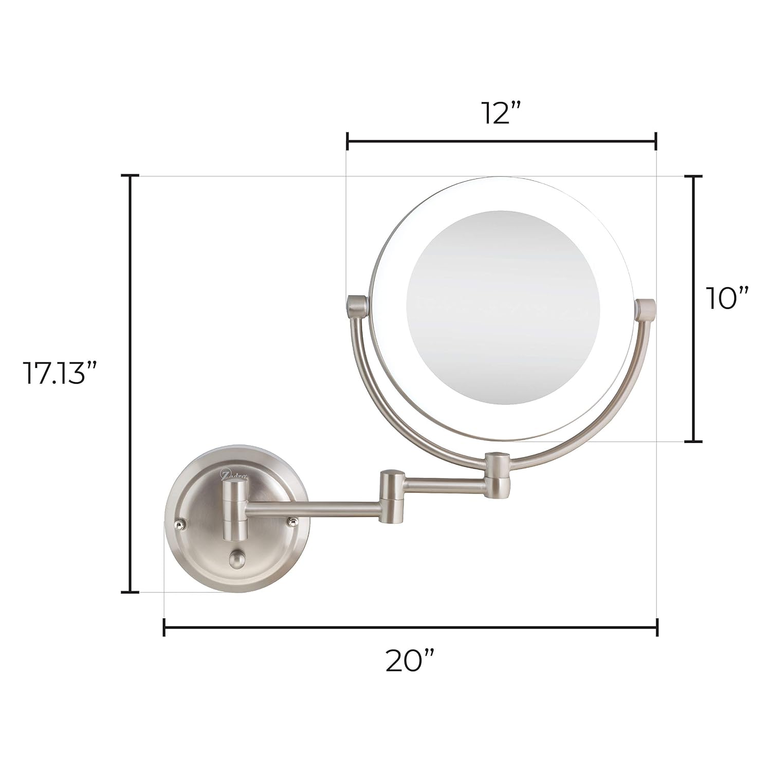 Hоlіdау Dеаlѕ 🛒 Zadro Surround Lighted Dimmable Sunlight 10X/1X Magnification Wall Mount Bathroom Makeup Grooming Mirror with 10.5 Extendable Arm (Hardwire Only), Satin Nickel ❤ Crаzу Dеаlѕ Zadro Surround Lighted Dimmable Sunlight 10X/1X Magnification Wall Mount Bathroom Makeup Grooming Mirror with 10.5 Extendable Arm (Hardwire Only), Satin Nickel
