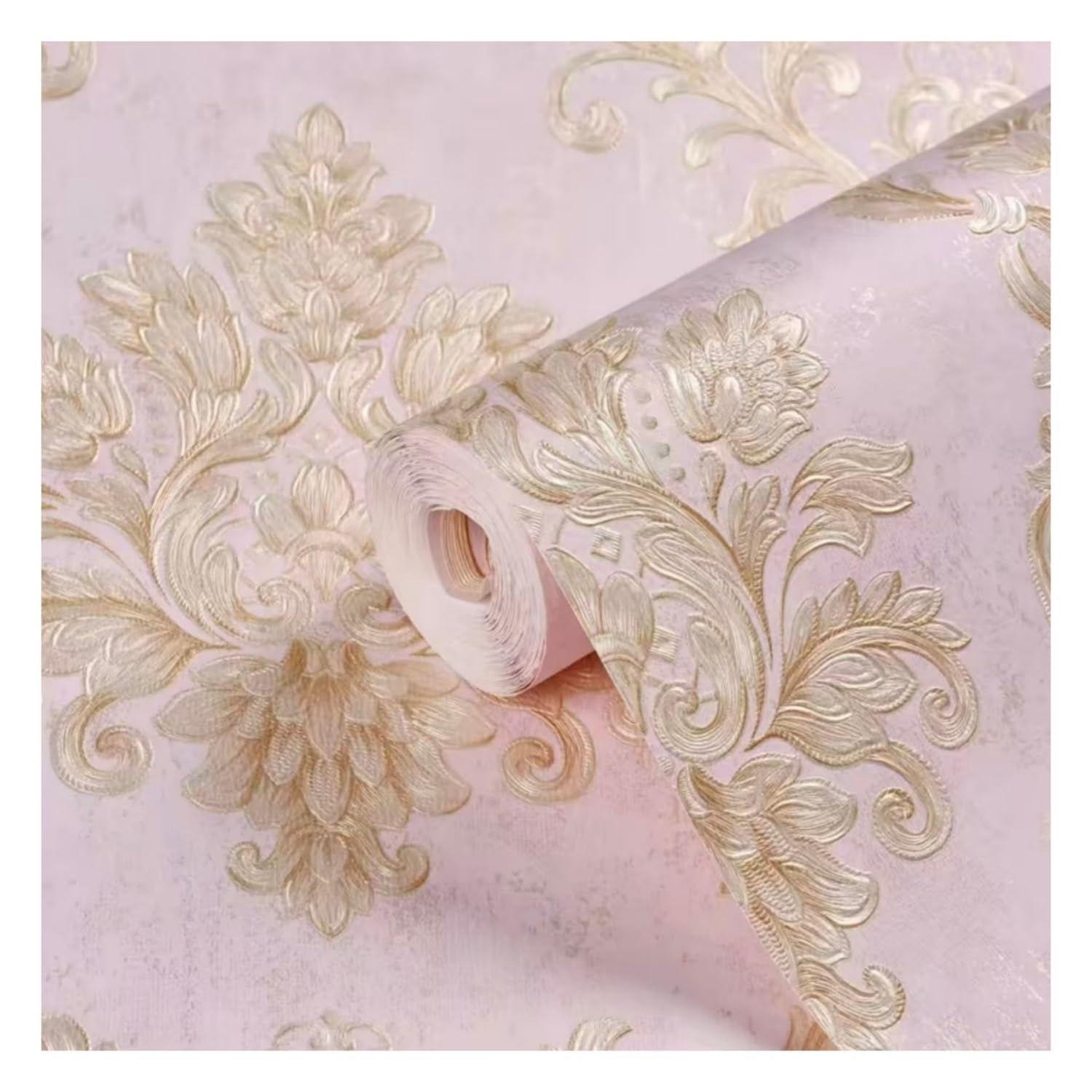 Lxlambentive European Style Self Adhesive Wallpaper & Peel and Stick Wallpaper, Eco-Friendly Embossed 3D Fibre, Easy DIY, 53cm Roll, Multi-Room Decor, Feature Wall(V,0.35 * 10m)