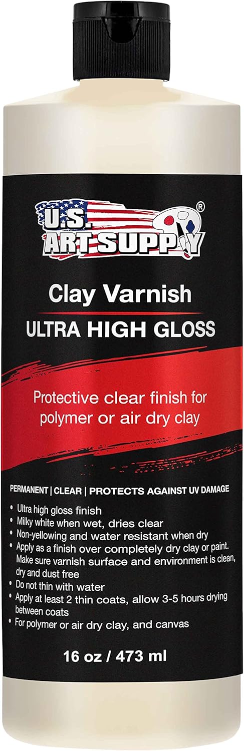 U.S. Art Supply Pouring Masters 16 Color Acrylic Pouring Paint 8 Ounce Set with Silicone Oil & Gloss Medium with 16 Ounce High Gloss Pouring Paint Art Topcoat & Clay Varnish