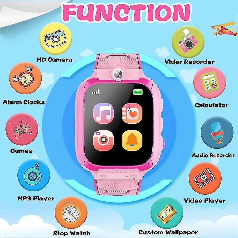 Reloj inteligente para niños y niñas, pantalla táctil HD de 1.44 pulgadas, 14 juegos de rompecabezas, video musical