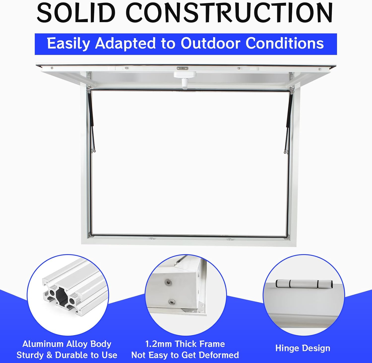 Concession Window 36x36 Inch Aluminum Alloy Sliding Windows for Food Truck, Serving Window with Awning Door, Glass Not Included