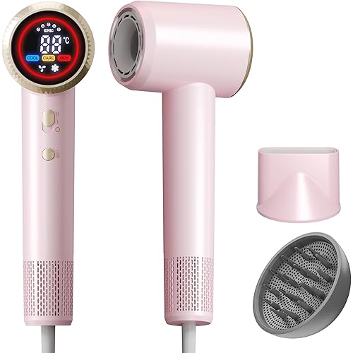 Hair Dryer, High-Speed Ionic Blow Dryer with Diffuser, 150,000 RPM Brushless Motor Blow Dryer for Fast Drying & 500M Negative Ionic Frizz Control, Low Noise Hair Dryers for Women Home Travel Salon
