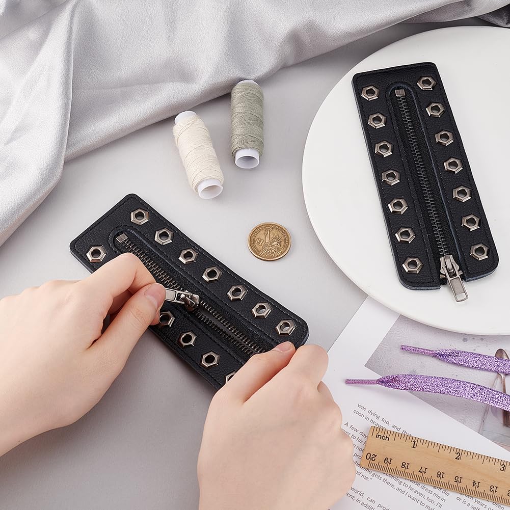 Ph Pandahall 2pcs Leather Lace In Boot Zipper Inserts