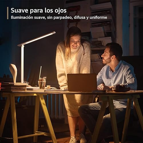 Miniatura 2 de Lepro - Lámpara LED de escritorio, lámpara regulable para el hogar y la oficina, lámpara de mesa para leer con control táctil y brillante de 9 W, 3